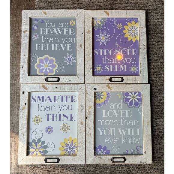 Girl or Nursery Room Decor Set of 4 Signs. - Picture 1 of 5